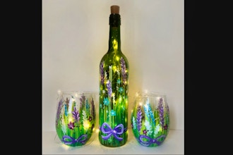 Paint Nite: Wild Flowers Wine Bottle OR Wine Glasses
